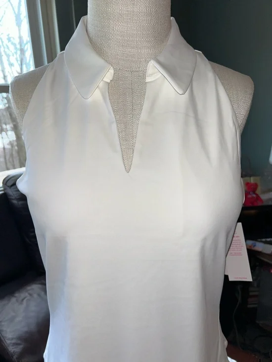 Lilly Pulitzer White Sleeveless Tennis Dress with Pleated Skirt& Shorts Size L - Picture 2 of 14